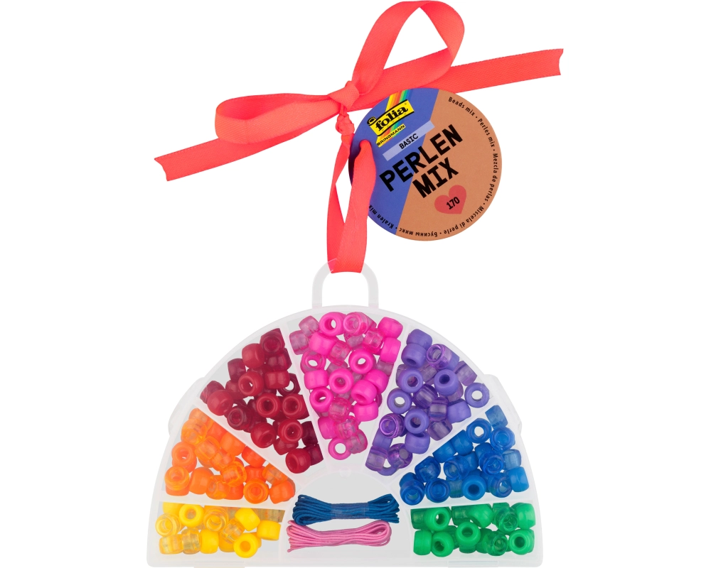 Folia Perlen Mix BASIC, 170 Teile Mehrfarbig