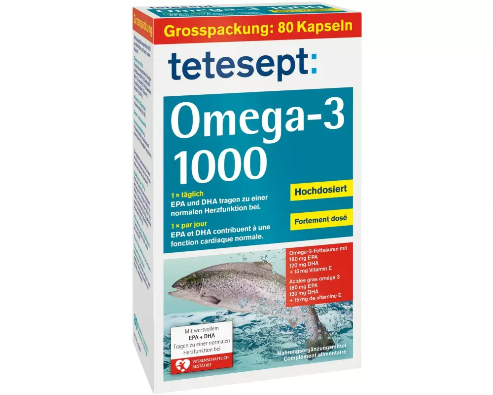 tetesept Omega-3 Lachsöl 1000 80 Kapseln