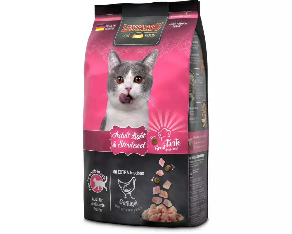 Leonardo Cat Food Trockenfutter Adult Light, 1.8 kg