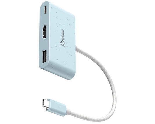 j5create JCA379EC-N Schnittstellen-Hub USB Typ-C 5000 Mbit/s Cyan