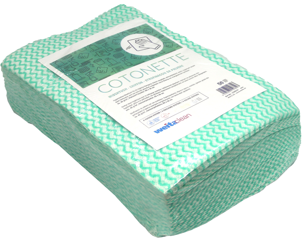 WEITACLEAN Allzwecktuch Cotonette 38x60cm 238531 grün 50 Stück