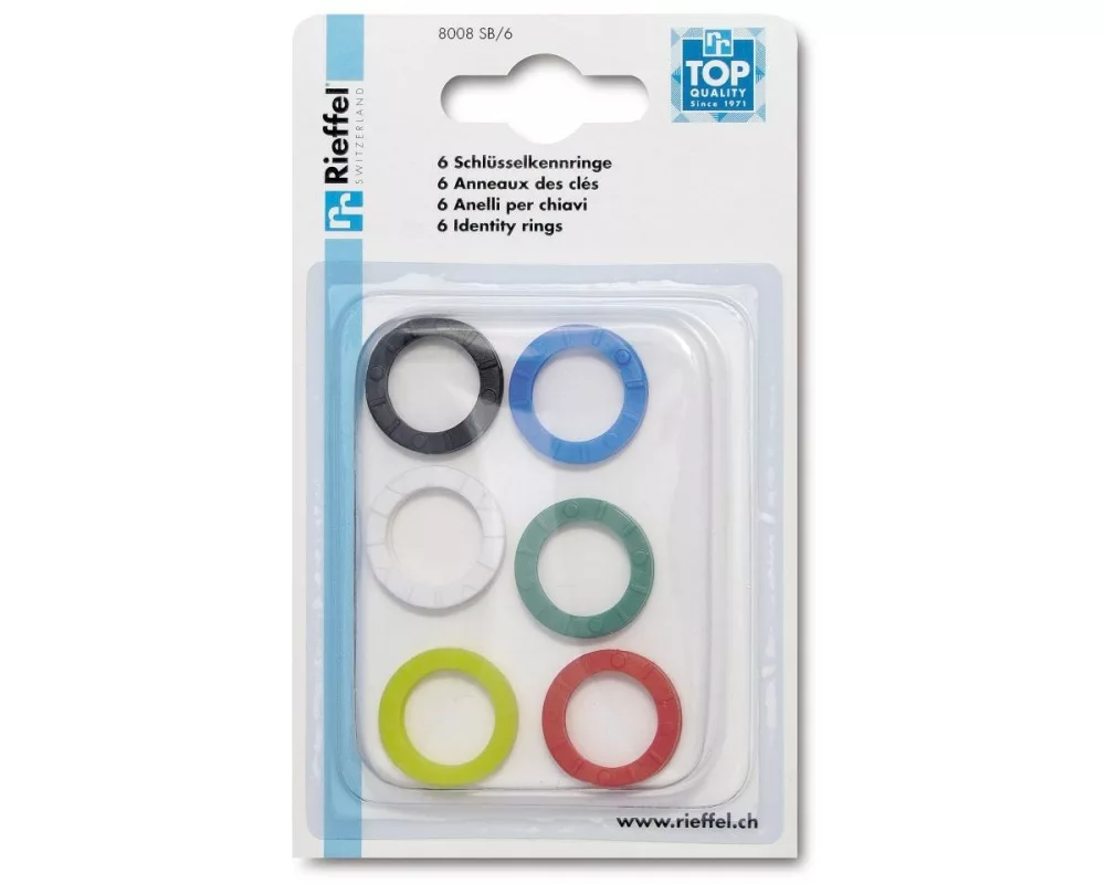 Robert Rieffel Schlüsselring 25 mm, 6 Stück, Mehrfarbig