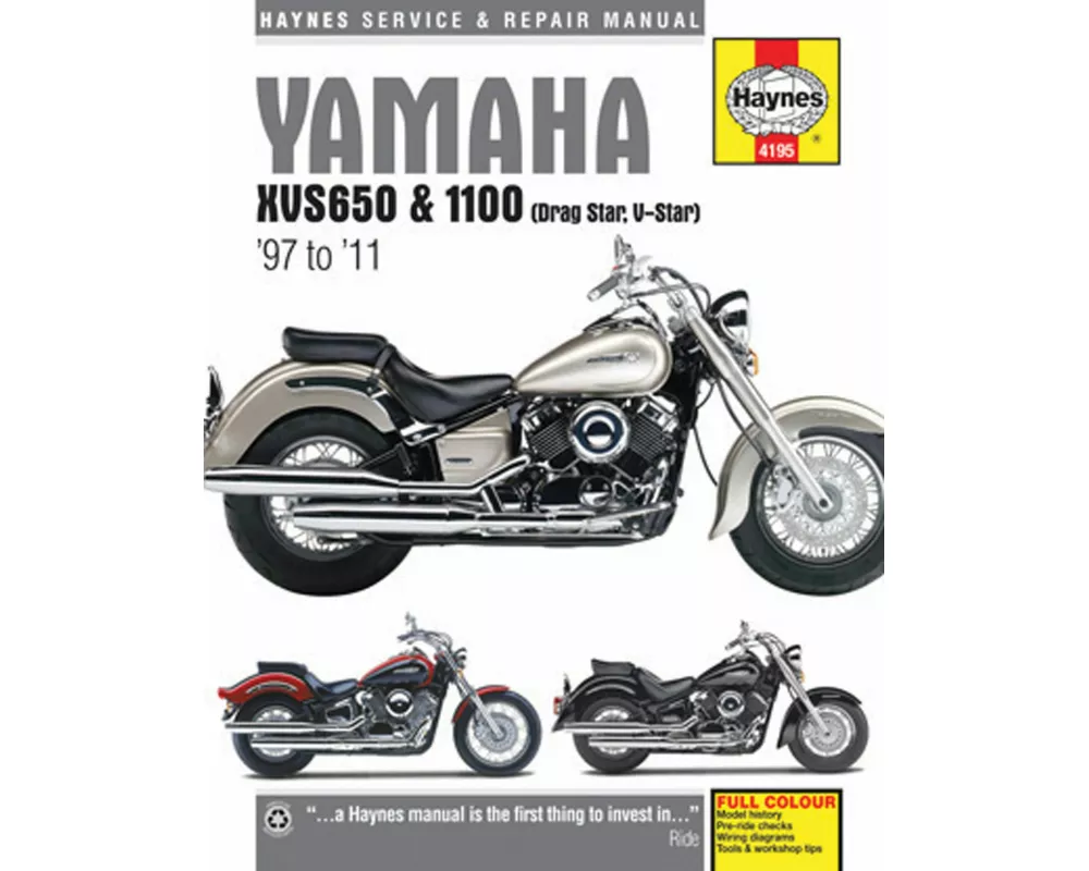 Yamaha XVS650 & 1100 Drag Star/V-Star (97 - 11) Haynes Repair Manual