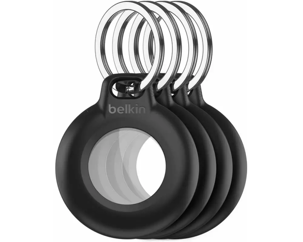 Belkin Secure Holder für Apple AirTag wasserfest, 4er Pack, Schwarz