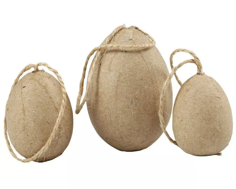 Creativ Company Papp-Ei zum Aufhängen 6 Stück, Braun