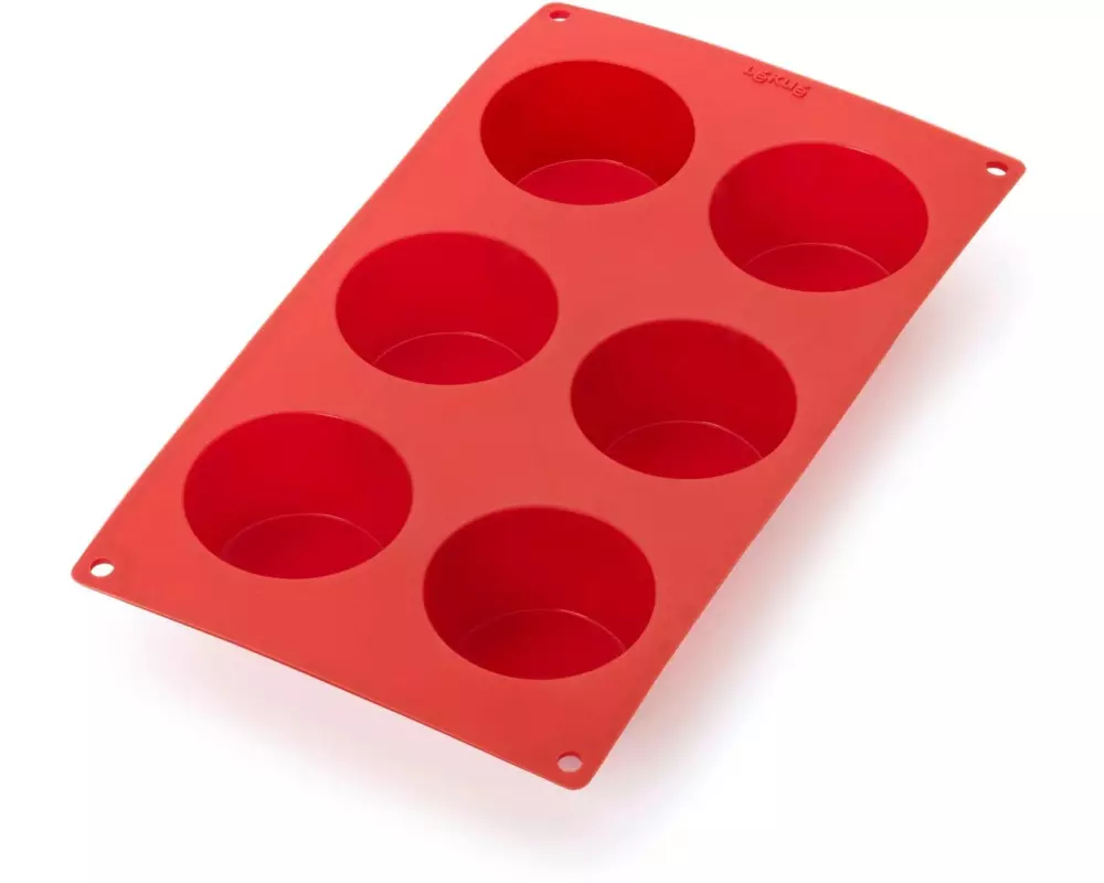 Lékué Muffin Backform Silikon, Rot, 6 Mulden