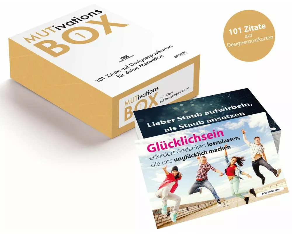 MUTivationsbox - 101 Zitate auf Designerpostkarten für deine Motivation
