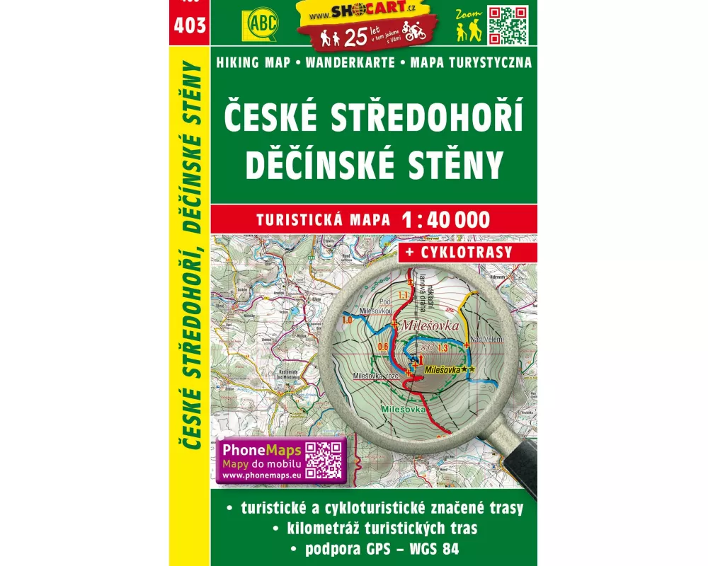 Wanderkarte Tschechien Ceske stredohori, Decisnke steny 1 : 40 000