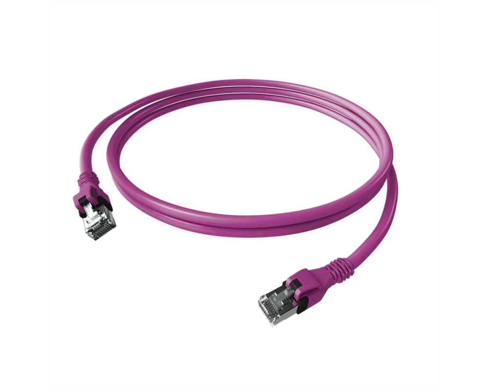 EasyLan DualBoot PushPull IP20 Patchkabel, Cat.6A (Class EA), S/FTP, violett, 5 m