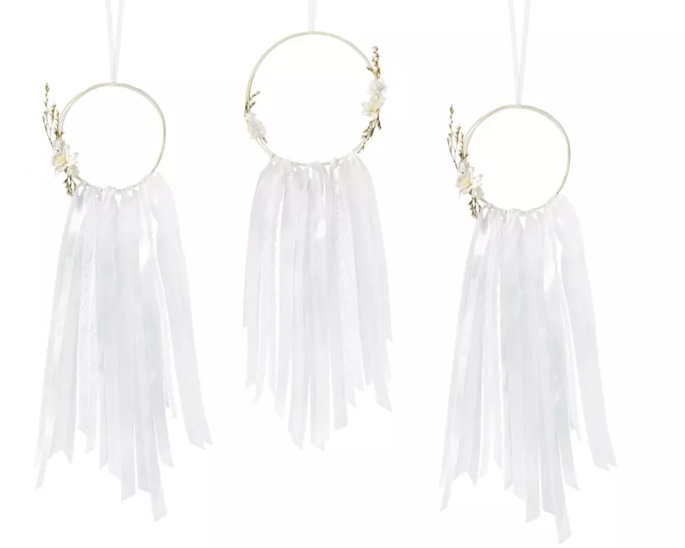 Partydeco Girlande Traumfänger Set 3 Stück, Weiss