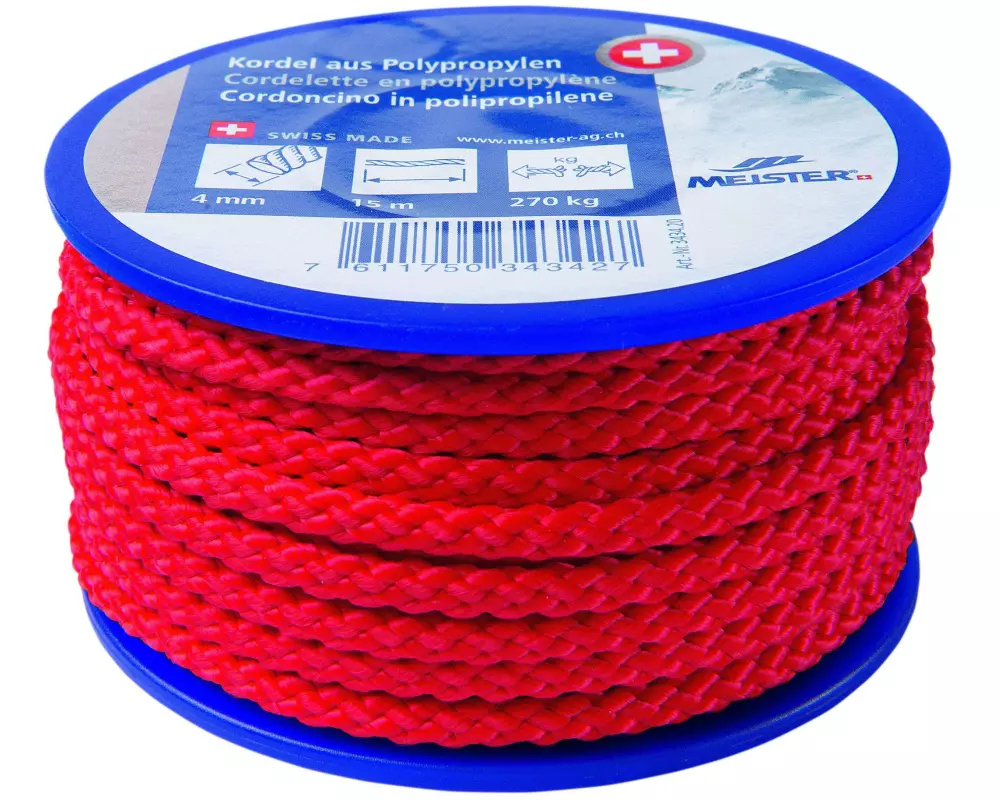 Meister Kordel Ø 4 mm, 15 m, 270 kg, Rot