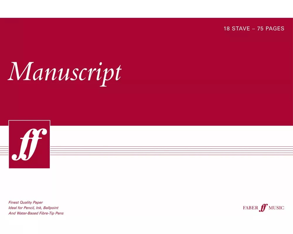 Faber Music A3 Manuscript Pad (75 page, 18 stave, white paper)