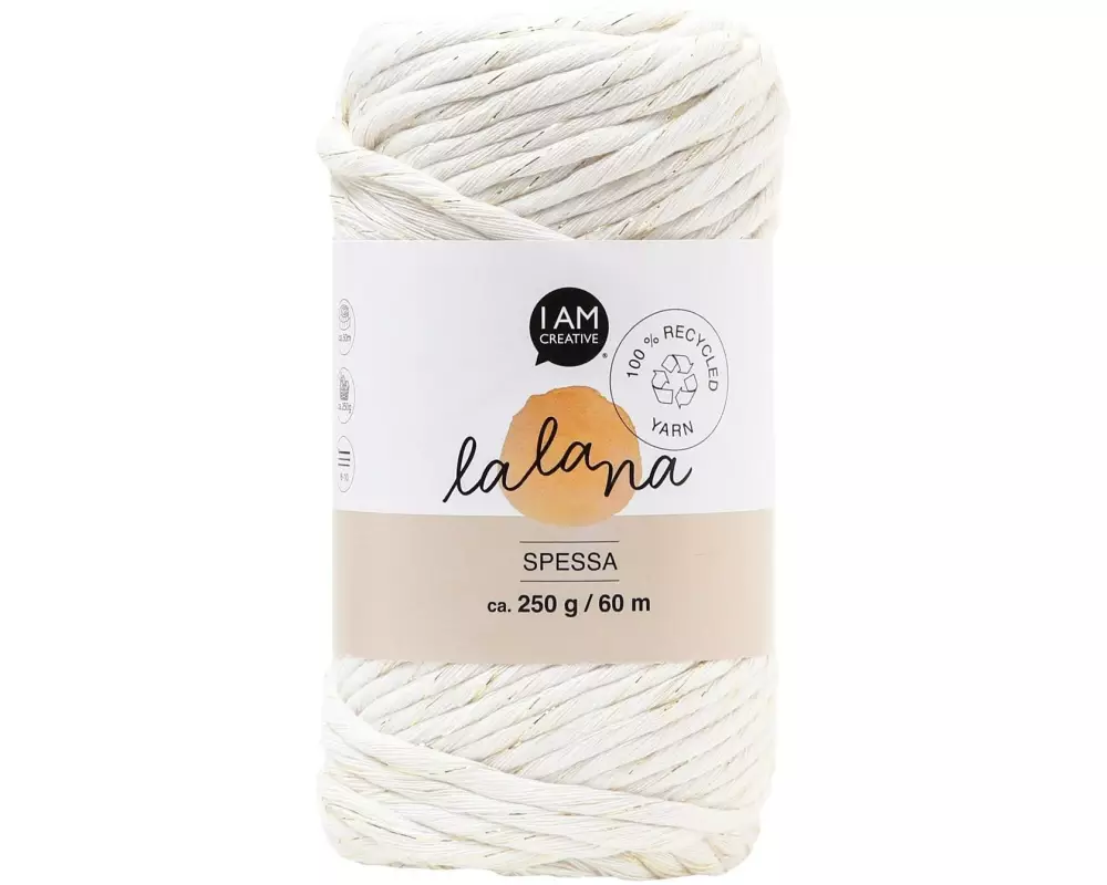 lalana Wolle Spessa 250 g, Crèm/Gold