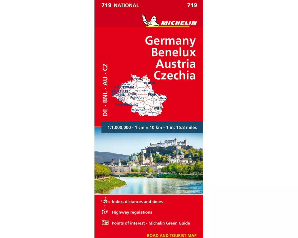 Germany, Benelux, Austria, Czech Republic - Michelin National Map 719