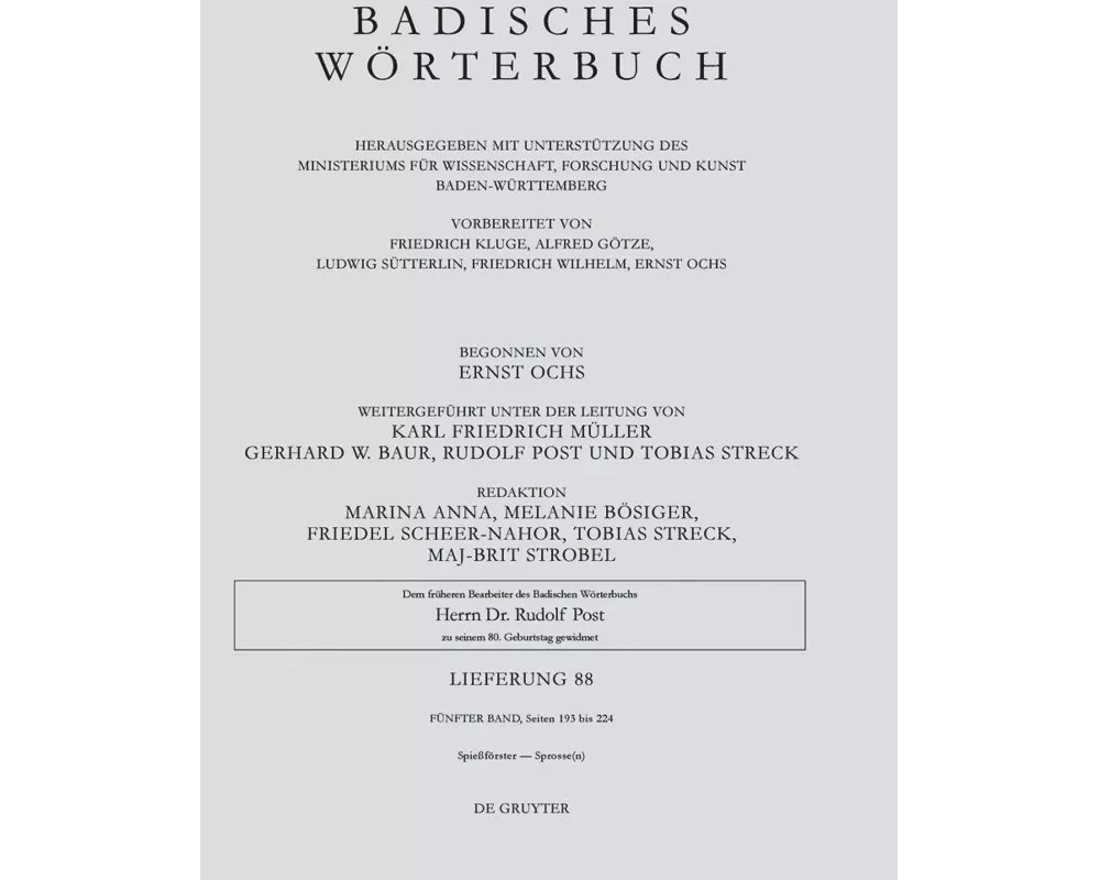 Badisches Wörterbuch, Band V/Lieferung 88, Spießförster ¿ Sprosse(n)