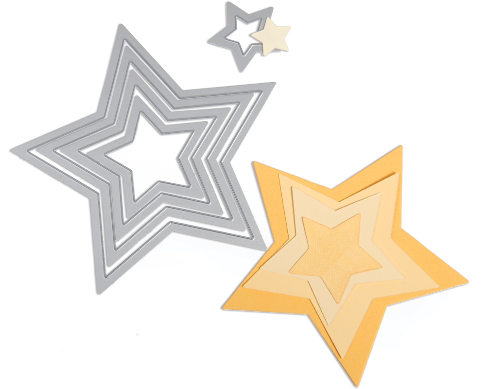 SIZZIX Stanzformen Sterne 657567 5er Set