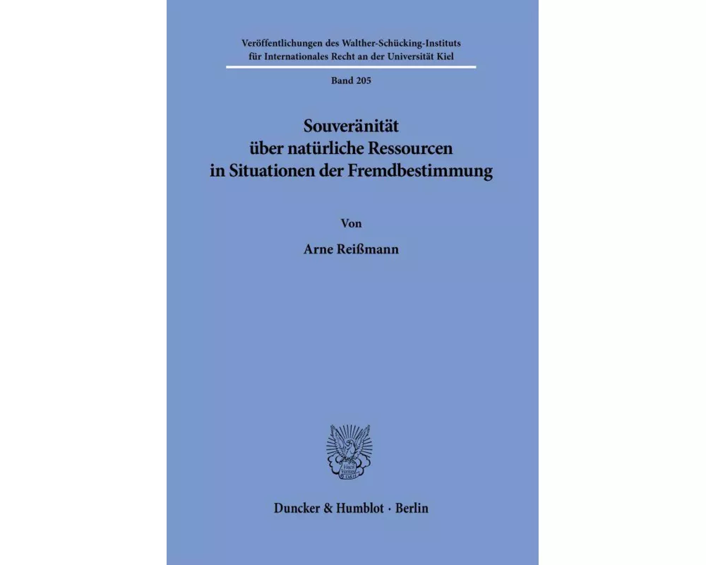 Souveränität über natürliche Ressourcen in Situationen der Fremdbestimmung