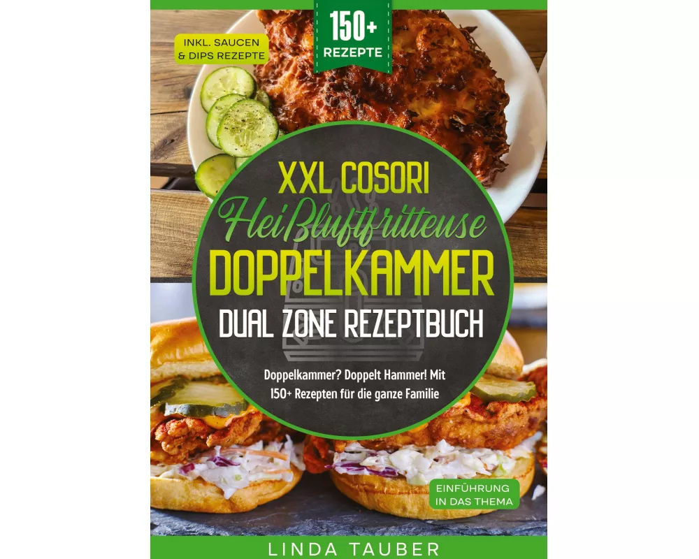 XXL Cosori Heißluftfritteuse Doppelkammer Dual Zone Rezeptbuch