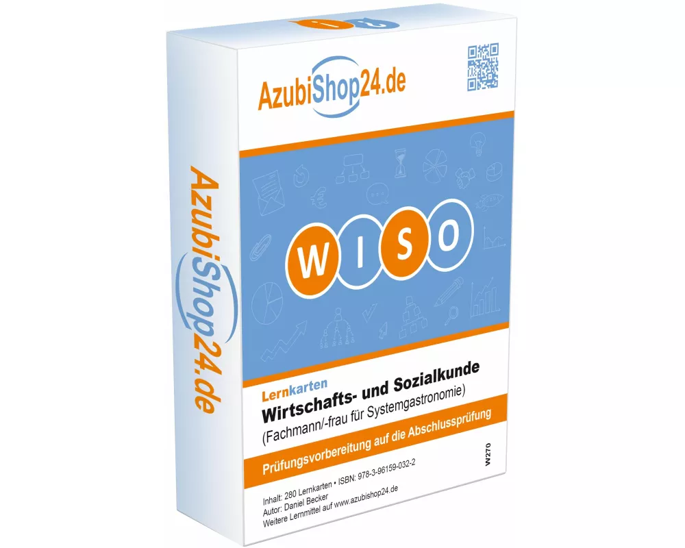 AzubiShop24.de Lernkarten Wiso Wirtschafts- und Sozialkunde Fachmann / Fachfrau für Systemgastronomie Prüfungsvorbereitung Wiso Prüfung