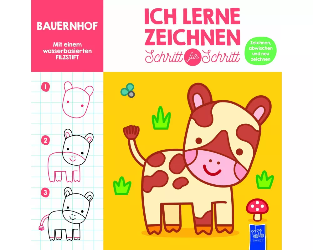 Ich lerne zeichnen - Schritt für Schritt: Bauernhof