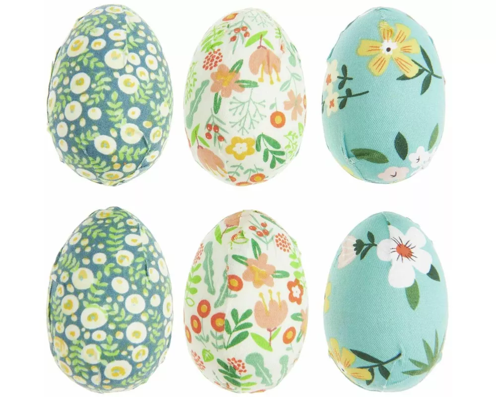 Eier Blumendesign, 6 Stück, 7cm