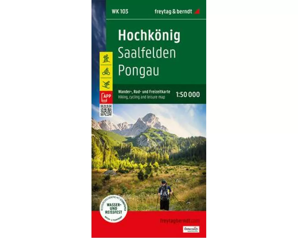 Hochkönig, Wander-, Rad- und Freizeitkarte 1:50.000, freytag & berndt, WK 103