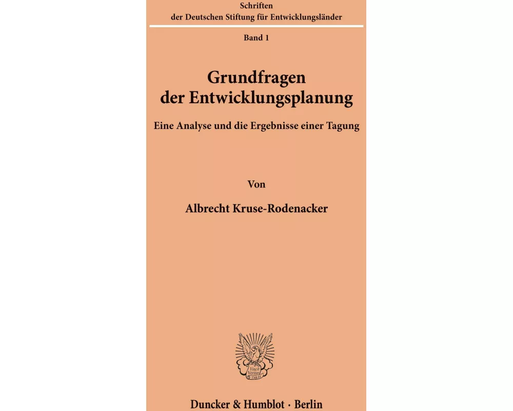 Grundfragen der Entwicklungsplanung