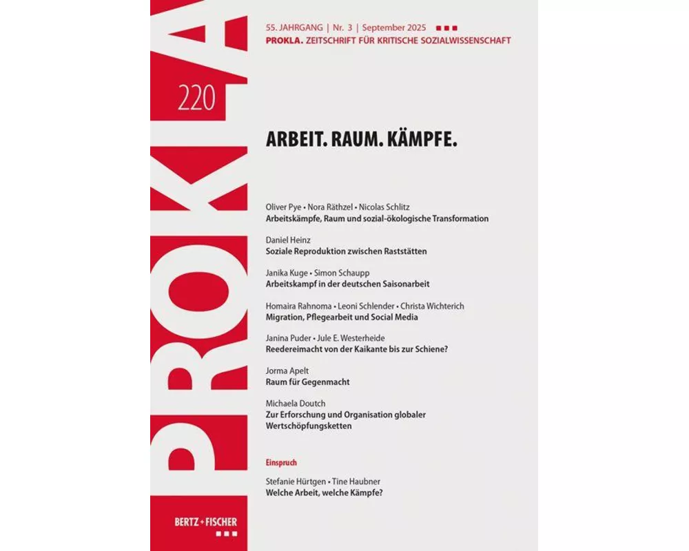Arbeit. Raum. Kämpfe