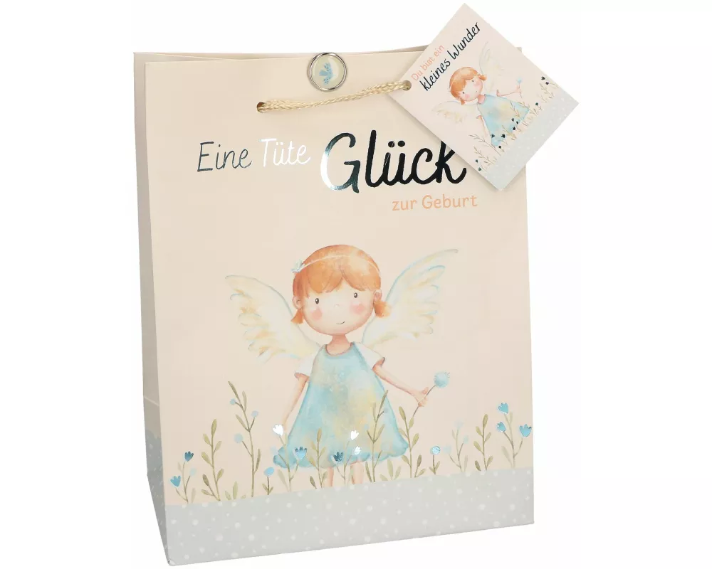 Butzon & Bercker Geschenktüte zur Geburt - Tüte Glück mit kleinen Aufmerksamkeiten für frisch gebackene Eltern, ideales Mitbringsel zur Geburt eines B