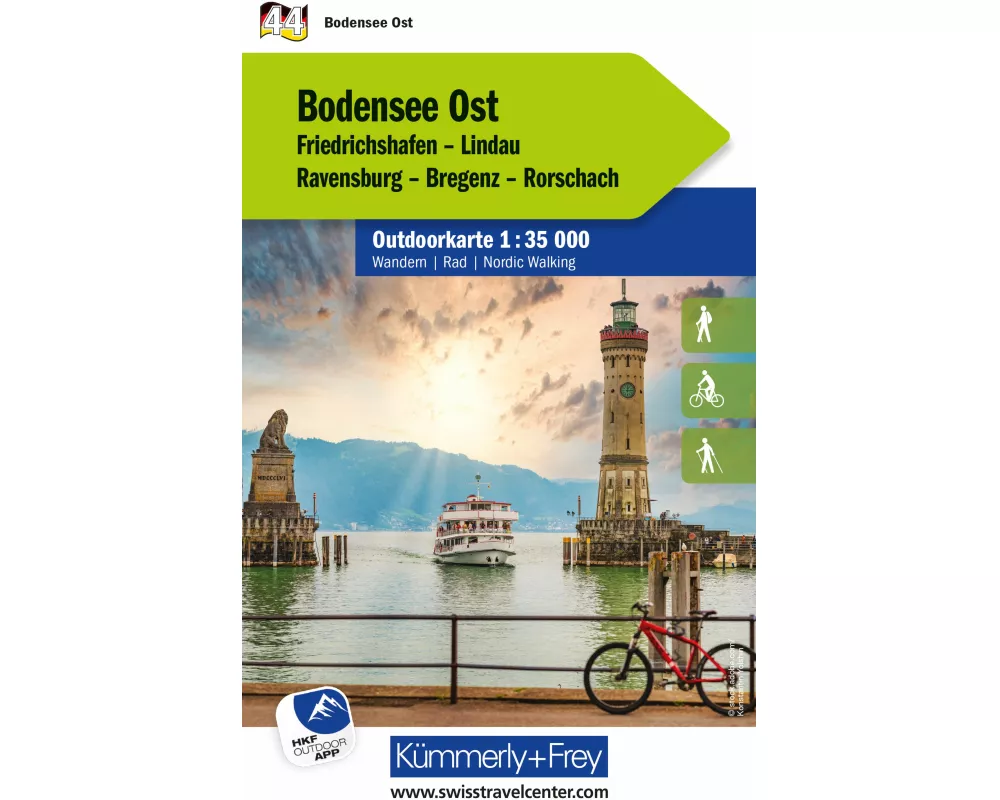 Kümmerly+Frey Outdoorkarte Deutschland 44 Bodensee Ost 1:35.000