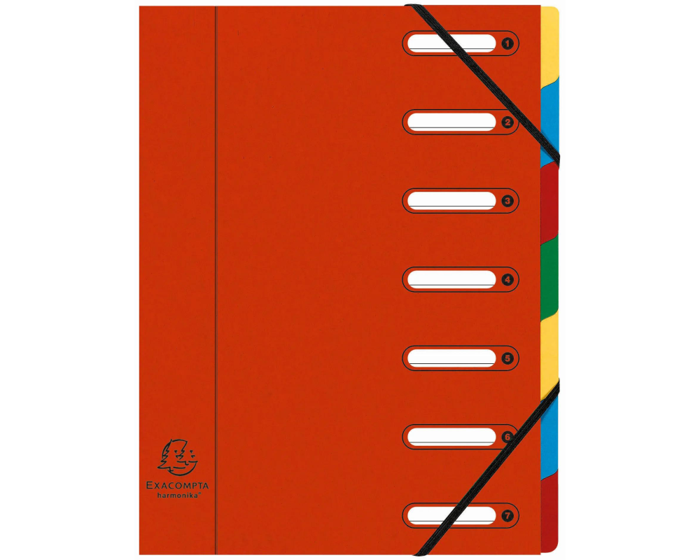 EXACOMPTA Ordnungsmappe Harmonika A4 55075E rot 7-teilig