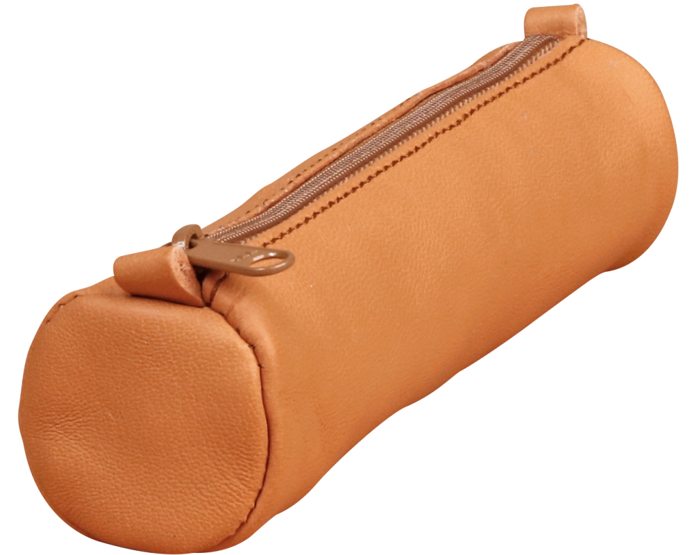 CLAIREFONTAINE Schlamperetui AgeBag 18,5x4cm 77018C tabak, rund, Leder