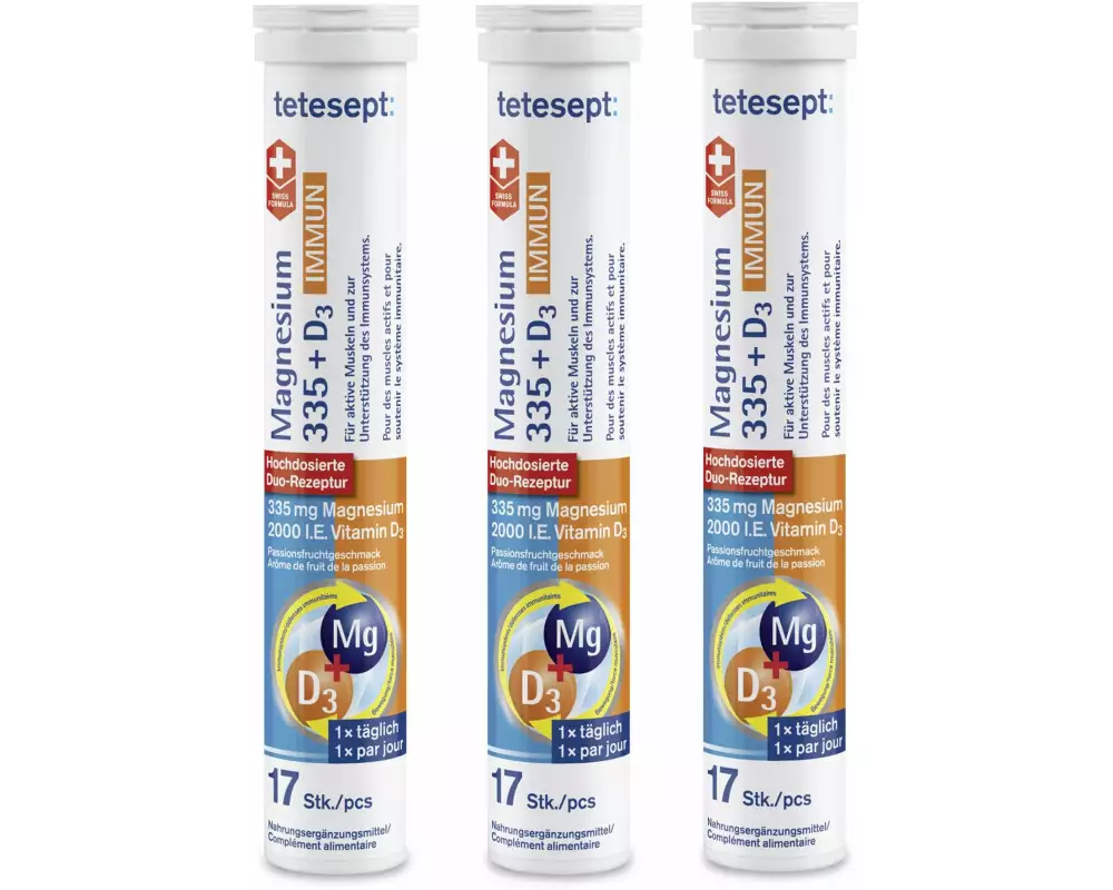 tetesept Magnesium 335 + Vitamin D3 Immun 3 x 17 Brausetabletten