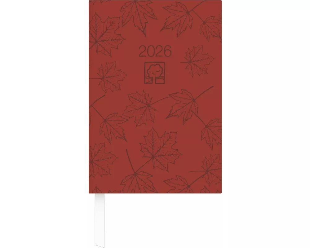 Zettler Wochenbuch Blauer Engel rot 1W/2S 2026 – Buchkalender 15 × 21 cm, 1 Woche auf 2 Seiten, Recyclingpapier, nachhaltig zertifiziert