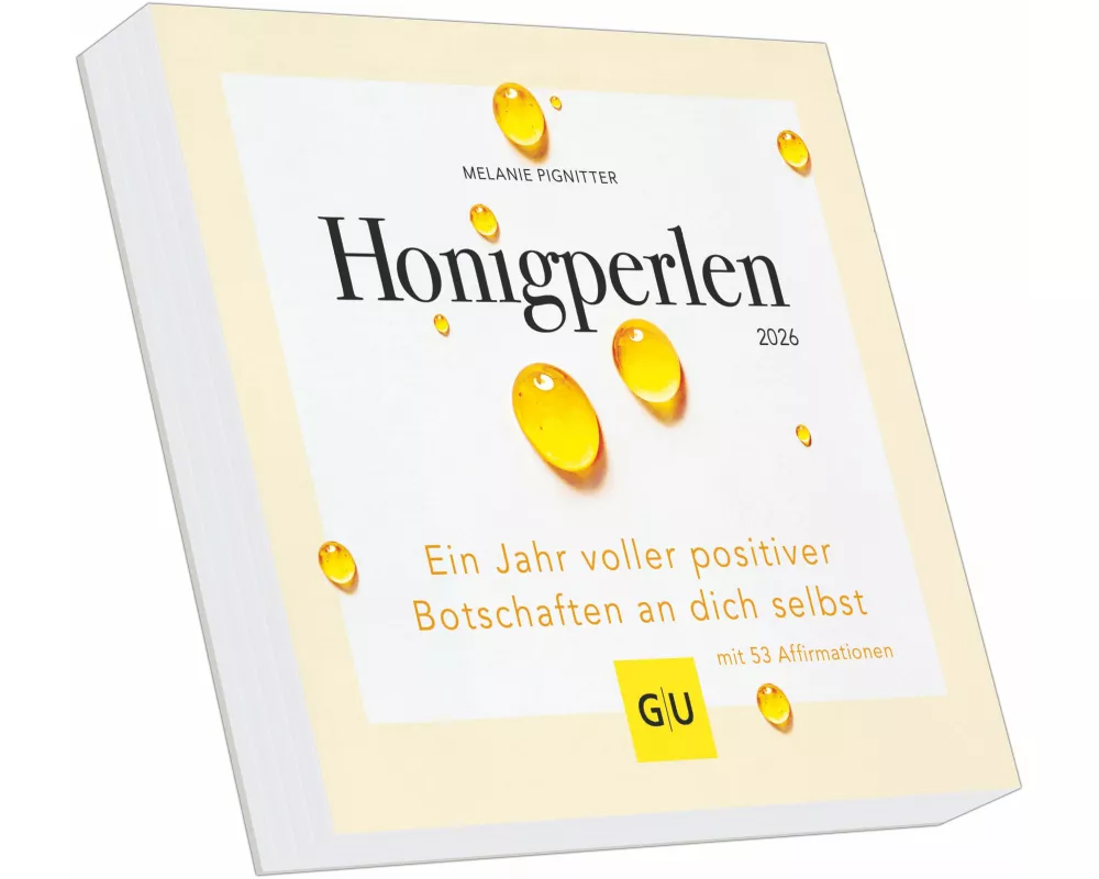 G|U - Honigperlen Kalender 2026 – Tischkalender 17 x 16 cm mit 53 Affirmationen von Melanie Pignitter, Achtsamkeits- & Inspirationskalender