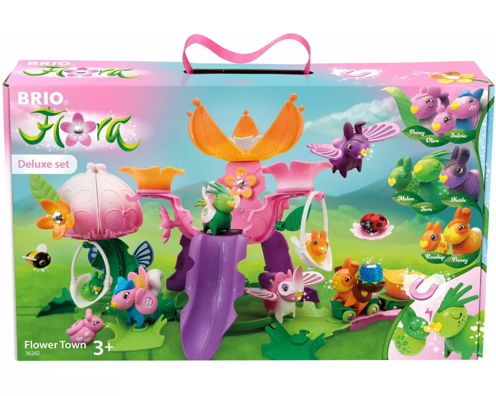 BRIO Flora - 36242 Blumenstadt Deluxe Set | riesiges Spielset für endlosen fantasievollen Spielspaß für Mädchen und Jungen ab 3 Jahren - wunderschönes