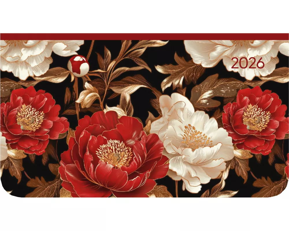 Alpha Edition - Ladytimer Pad Pattern 2026 – Taschenkalender 15,6×9 cm im Querformat mit Wochenübersicht & Notizbereich, stilvoller Buchkalender & Ter