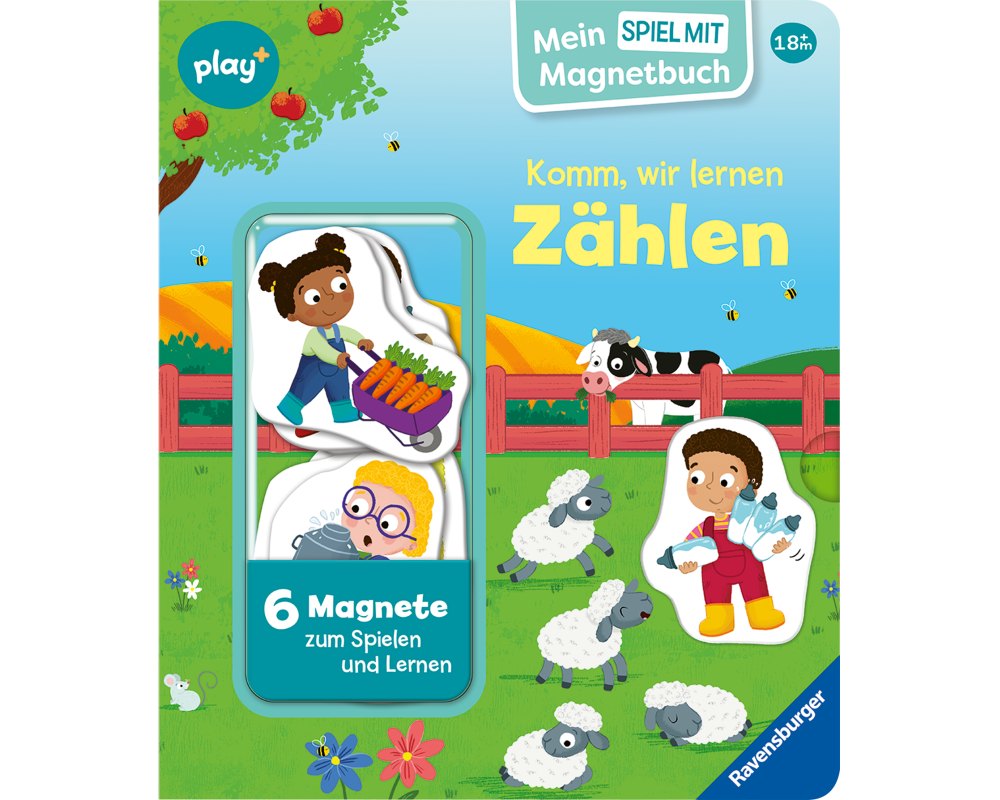 Play+ Mein Spiel mit-Magnetbuch Komm, wir lernen Zählen - ab 18 Monate