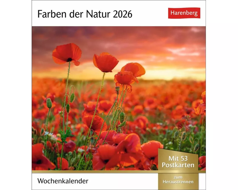Farben der Natur Postkartenkalender 2026 - Wochenkalender mit 53 Postkarten