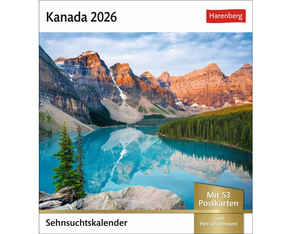 Kanada Sehnsuchtskalender 2026 - Wochenkalender mit 53 Postkarten