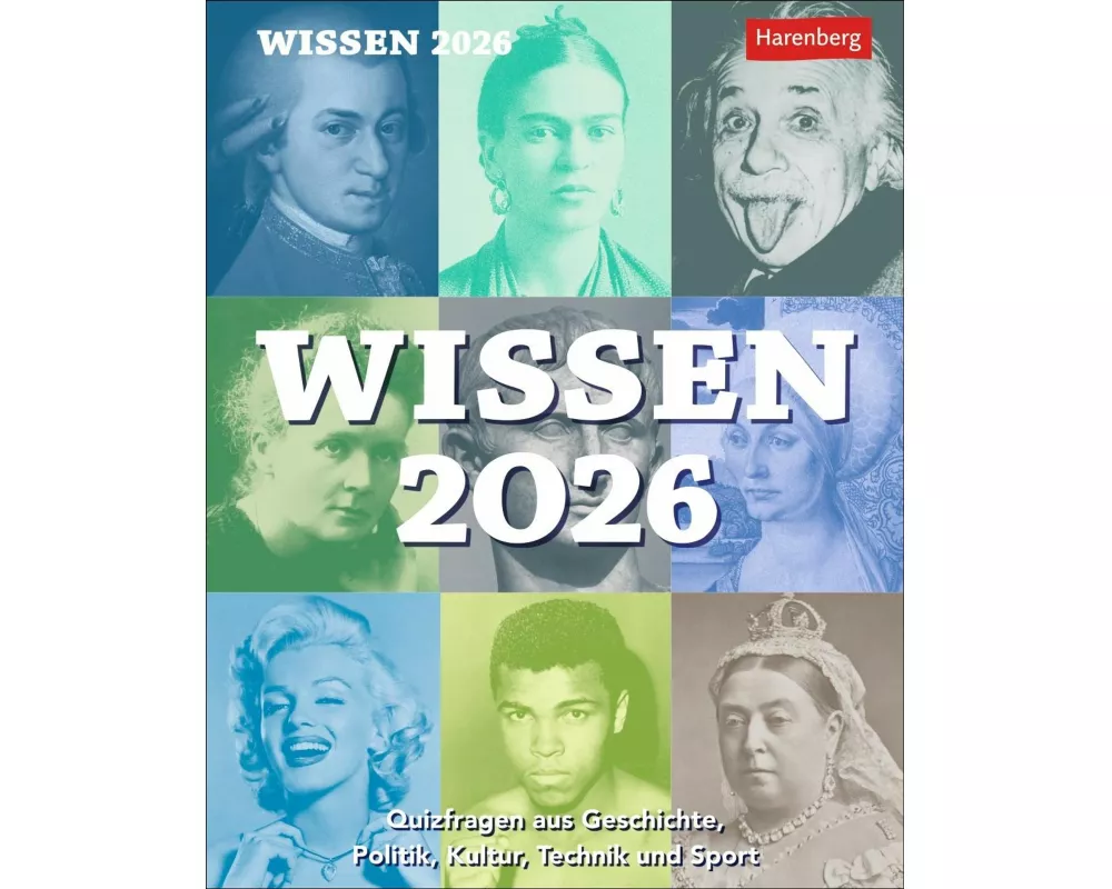 Wissen Tagesabreißkalender 2026 - Quizfragen aus Geschichte, Politik, Kultur, Technik und Sport