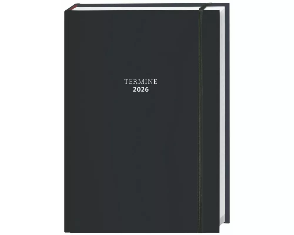 Tages-Kalenderbuch A6, schwarz 2026
