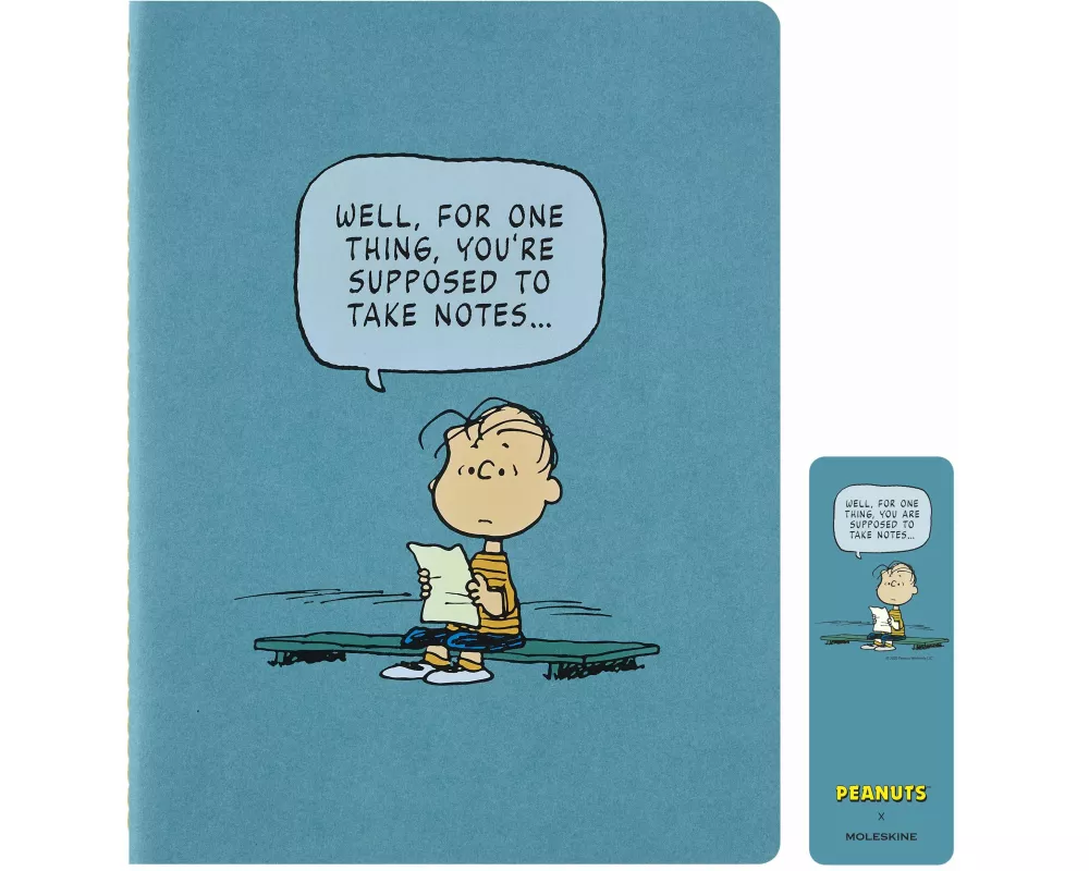 Moleskine Peanuts Linus Cahier limitierte Ausgabe, XL, liniert, Kartoneinband, Hellblau