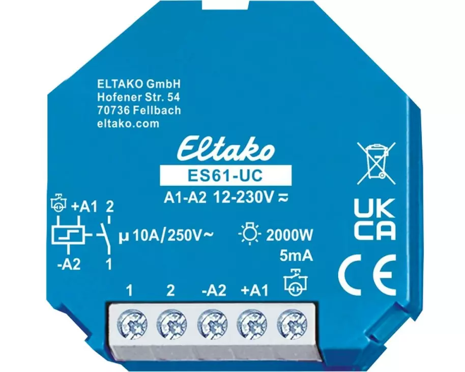 Eltako Stromstossschalter ES61-UC Unterputz Kunststoff Blau Weiss