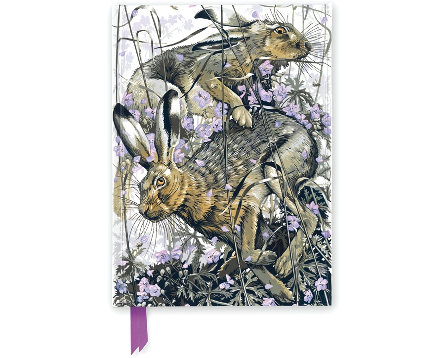 Martin Truefitt-Baker: Hares in Meadow Cranesbill (Foiled Journal)