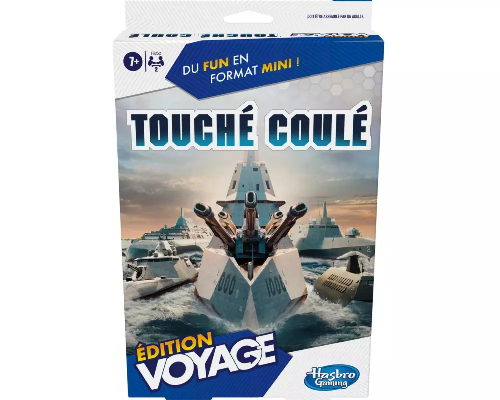 Hasbro Gaming Familienspiel Touché Coulé: Édition Voyage -FR-