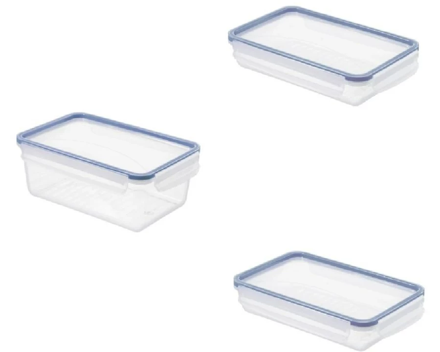 Rotho Set Frischhaltedosen CLIC & LOCK 3 tlg. 4 l, Transparent