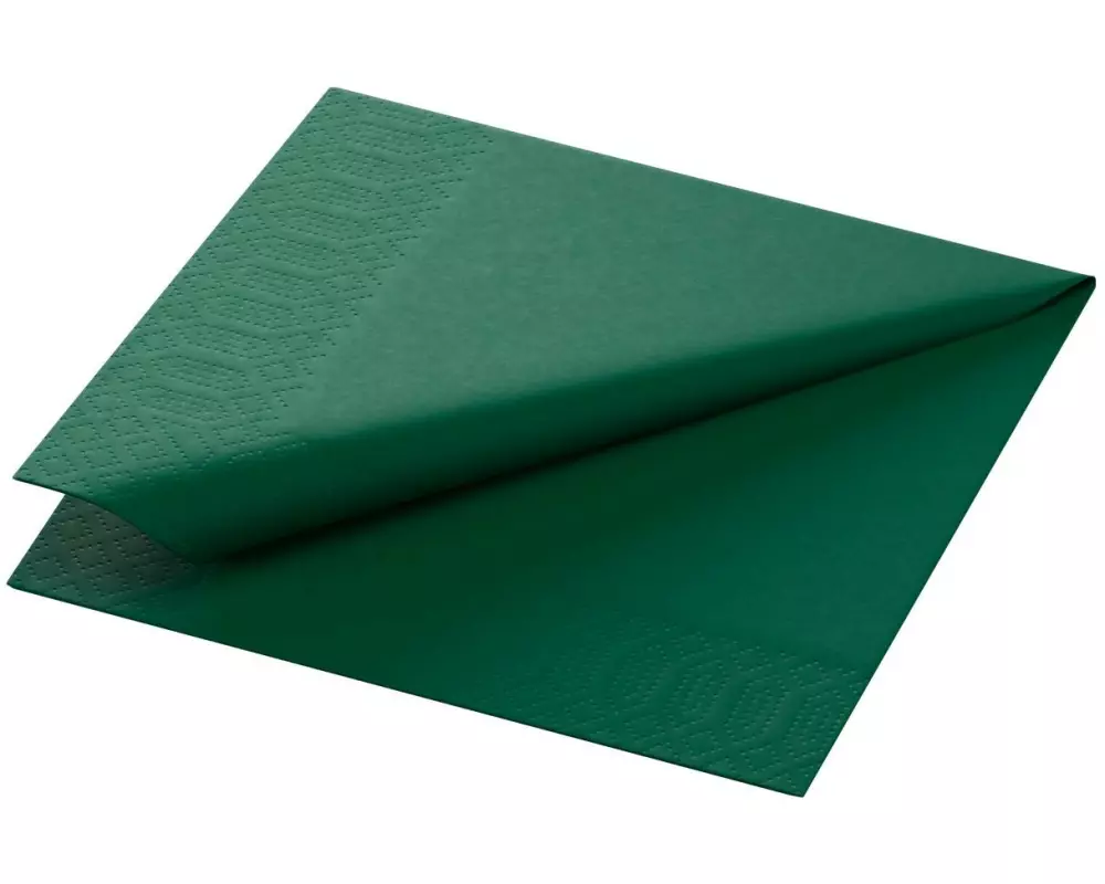 Duni Papierservietten Tissue 24 cm x 24 cm, 250 Stück, Dunkelgrün