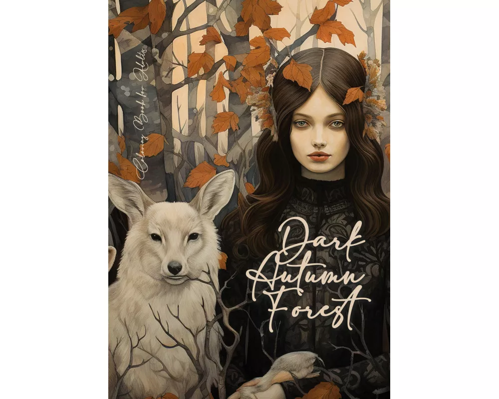 Dark Autumn Forest Coloring Book for Adults