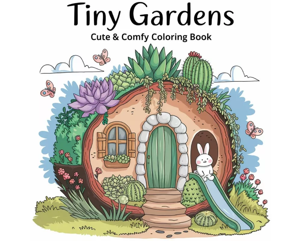 Tiny Gardens Bold & Easy Coloring Book for Women